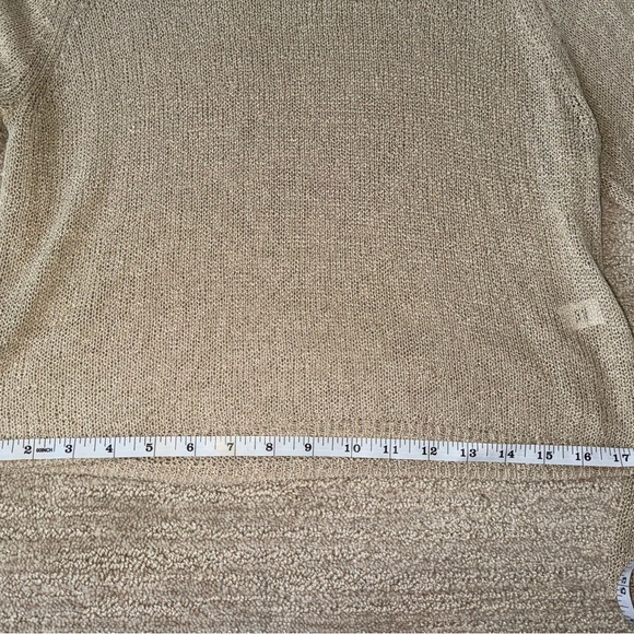 Nordstrom BP Summer Open Knit Beige Crochet Airy Long Sleeve Sweater XS Sheer - Picture 6 of 11